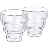Mulex Latte-Macchiato-Glas Mulex Gläser Set Phoenix, 2-tlg., Borosilikatglas, doppelwandiges Trinkglas f. Kaffee, Cappuccino, Latte Macchiatto, 2tlg weiß