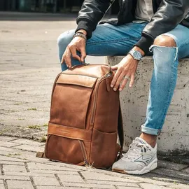 The Chesterfield Brand Rich Business-Rucksack Leder 45 cm Laptopfach braun