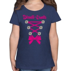 Shirtracer T-Shirt Dirndl-Ersatz Korsage – fuchsia – Mode für Oktoberfest Kinder Outfit – Mädchen Kinder T-Shirt shirt 3 jahre mädchen – dirndl ersatz tshirt – t-shirt tracht kinder blau 104 (3/4 Jahre)