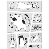 Trendaffe Katzen Kühlschrankmagnete 8er Set mit Katzenmotiven Kater Haustier
