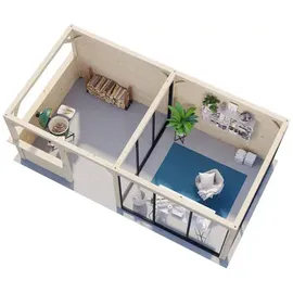 Palmako Pavillon Bianca 16,6 m2 Set 208 Slide - 28 mm grau tauchgrundiert