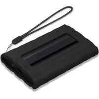 Lacdo Silikon Tragetasche Festplattentasche für Samsung T7 Shield Portable SSD 1TB 2TB 4TB Externe Solid-State-Laufwerk, Weiche Silikon-Hülle Schutzabdeckung für T7 Shield SSD, mit Nylonband, Schwarz