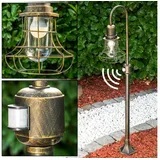 hofstein Außenleuchte Aluminium/Glas mit Bewegungsmelder E27 IP44 1 Stück braun/gold