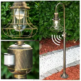 hofstein Außenleuchte Aluminium/Glas mit Bewegungsmelder E27 IP44 1 Stück braun/gold