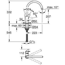 Grohe Start Curve Küchenarmatur Silber