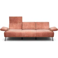 Sensoo 3-Sitzer-Sofa Cosy, Rosa, Metall, 234-264x85x86-94 cm, Stoffauswahl, Armteil links, rechts, Wohnzimmer, Sofas & Couches, Sofas, 3-Sitzer Sofas