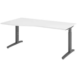 bümö Büroschreibtisch 180 x 100 cm Weiß / Graphit