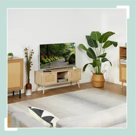 Relaxdays TV-Lowboard 100 x 45,5 x 40 cm Natur Holzwerkstoff