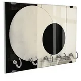 DEQORI Schlüsselbrett 'Geometrischer Dreiklang', (1 St), Schlüsselhalter Schlüssel Haken Schlüsselboard modern Schlüsselleiste beige|schwarz