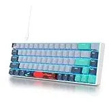 SOLIDEE mechanische Gaming Tastatur 65 Prozent,68 Tasten kompakte mechanische Tastatur RGB Hintergrundbeleuchtung,65 Prozent Tastatur mechanisch QWERTY,Roter Schalter für Win/Mac PC Laptop(68 Shark)