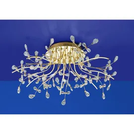 Hell LED-Deckenleuchte Crystal Alu, Eisen, Stahl & Metall Gold Messing 77 cm