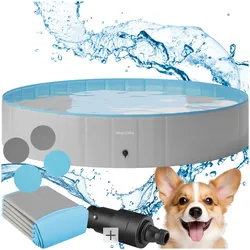 tectake® Hundepool, verschiedene Größen, reißfestes PVC-Gewebe, verstärkte Seitenwände, schneller Auf- und Abbau