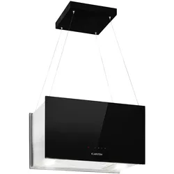 Kronleuchter L Inselabzugshaube 60cm Abluft: 590m3/h LED Touch Glas Schwarz