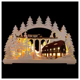 RATAGS Kunsthandwerk Schwibbogen Schwibbogen Gebirge mit Eisenbahnbrücke (44x27cm) von RATAGS Holzdesig