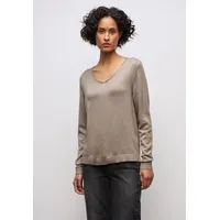 STREET ONE V-Neck Pullover, - Beige