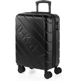 DKNY - Koffer Klein Handgepäck - Handgepäck Koffer 4 Rollen - Koffer Handgepäck 55x40x20 Leicht und Robust - Reisekoffer Klein aus Hochwertigen Materialien, Schwarz