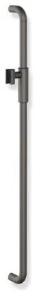 Hewi Serie 480 Brausehalterstange 480.33M00160ER pulverbeschichtet Dunkelgrau Perlglimmer tiefmatt - Schwarz matt, 90 cm, mit Magnetbrausehalter