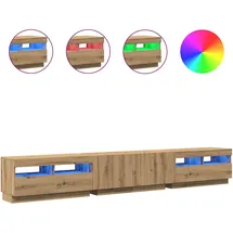 vidaXL TV-Schrank mit LED-Leuchten Artisan-Eiche 260x35x40 cm