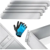 Kesser Rasenkante Beeteinfassung Beetumrandung 5m 10m 15m 20m 25m 30m 35m 40m 45m 50m 100x14cm oder 100x18cm Beetbegrenzung Rasenbleche Mähkante Metall Palisade Beet Rasen. Inkl. Handschuhe