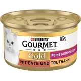 Gourmet PURINA GOURMET Gold Feine Komposition Katzenfutter Nass, Mit Ente Und Tr
