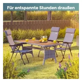 CASARIA Gartenstuhl 73 x 73 x 108 cm grau 2 St.