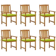 vidaXL Gartenstühle mit Kissen 6 St.  Massivholz Akazie  beige
