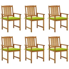 vidaXL Gartenstühle mit Kissen 6 St.  Massivholz Akazie  beige