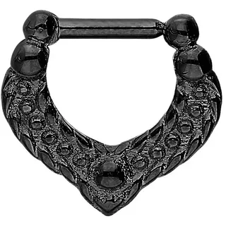 PIERCINGLINE Nasenpiercing Chirurgenstahl Clicker DESIGN Ohrpiercing Septum Nase (Clicker, 1-tlg), Ohrpiercing für Conch, Helix, Tragus, Daith, Lobe schwarz