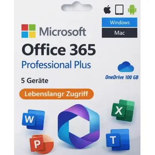 Microsoft Office 365 – Pro Plus - 5 Geräte, für Mac & Windows & iOS & Android