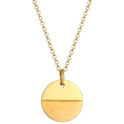 Elli Plättchen Anhänger Geo-Look Mattiert 925 Silber goldfarben Damen 