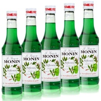 5x Monin Pfefferminz Sirup, 250 ml Flasche