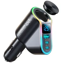 Joyroom Auto-Schnellladegerät 4in1 USB-A QC3.0 / 2x USB-C PD 150W Schwarz