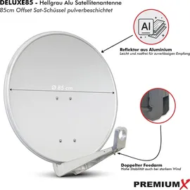 Premium X PremiumX DELUXE85 Satellitenantenne 85 cm Aluminium Hellgrau - Hellgrau