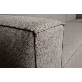 Woood Ecksofa Bean aus robustem Stoff, modern linksseitig, hellgrau, gemütlich für 3–4 Personen