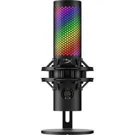 HyperX QuadCast 2 S USB-Mikrofon, RGB-Beleuchtung, 32-Bit/192 kHz Audio, vier Richtcharakteristiken, Tap-to-Mute-Sensor, Multifunktionsknopf, abnehmbare Dämpferhalterung, NGENUITY-kompatibel, Schwarz