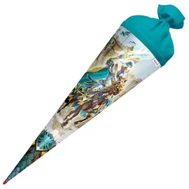 ROTH Schultüte Ritter 70 cm - rund Rot(h)-Spitze Filzverschluss - Zuckertüte Schulanfang