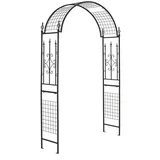 COSTWAY Rosenbogen, Rankhilfe für Kletterpflanzen, 143x40x234cm schwarz