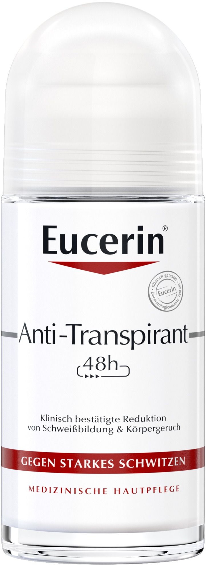 Eucerin Anti-Transpirant 48h Roll-on – Deo-Roller gegen starkes Schwitzen reduziert Schweiß- und Geruchsbildung