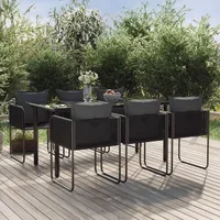 VidaXL 7-tlg. Garten-Essgruppe Schwarz