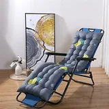 Morbuy Verdicken Deckchair Auflagen für Gartenliegen, Sonnenliege Kissen Tragbare Garten Innenhof Gepolstertes Bett Relax-Liegestuhl Sitzauflage für Sofa, Außen,Innen (53x188cm,Ananas)