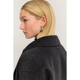 Bugatti Kurzmantel "Loose Fit", Damen, Gr. 36, grau (280, dunkelgrau), 60% Polyester, 30% Wolle, 10% sonstige Fasern, unifarben, loose fit, normaler Saum, Mäntel Kurzmantel, mit Knopfleiste und aus weichem Woll-Mix