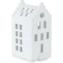räder Windlicht Lichthaus Backsteinhaus Porzellan Weiß