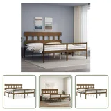 The Living Store Seniorenbett mit Kopfteil 200x200 cm Honigbraun Massivholz - Braun