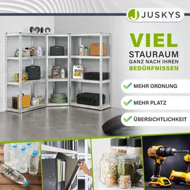 Juskys 3er Regalsystem Easy - 2 Lagerregale - 12 MDF Holz Böden 960kg