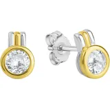 VIVANCE Ohrstecker VIVANCE vergoldet weiß 925-Sterling Silber one-size