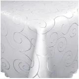 Tischdecke Ornamente 90x90 Weiss Tischdecke Damast, strapazierfähig weiß quadratisch | 90 cm x 90 cm