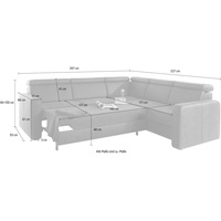 sit&more Ecksofa Bologna L-Form, Kopfteilverstellung, wahlweise mit Bettfunktion und Schubkasten rosa