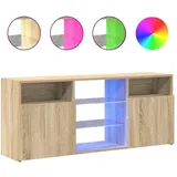 vidaXL TV-Schrank mit LED-Leuchten 120x30 cm Braun Holz