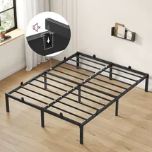 VASAGLE Bett, Metallbett, Bettrahmen, Unterbettaufbewahrung, modern, Gästebett, einfacher Aufbau