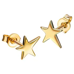 Paar Ohrstecker FIRETTI "Schmuck Geschenk Gold 333 Ohrschmuck Ohrringe Stern", gold (gelbgoldfarben), Ohrringe, Damen, Gelbgold 333, Made in Germany